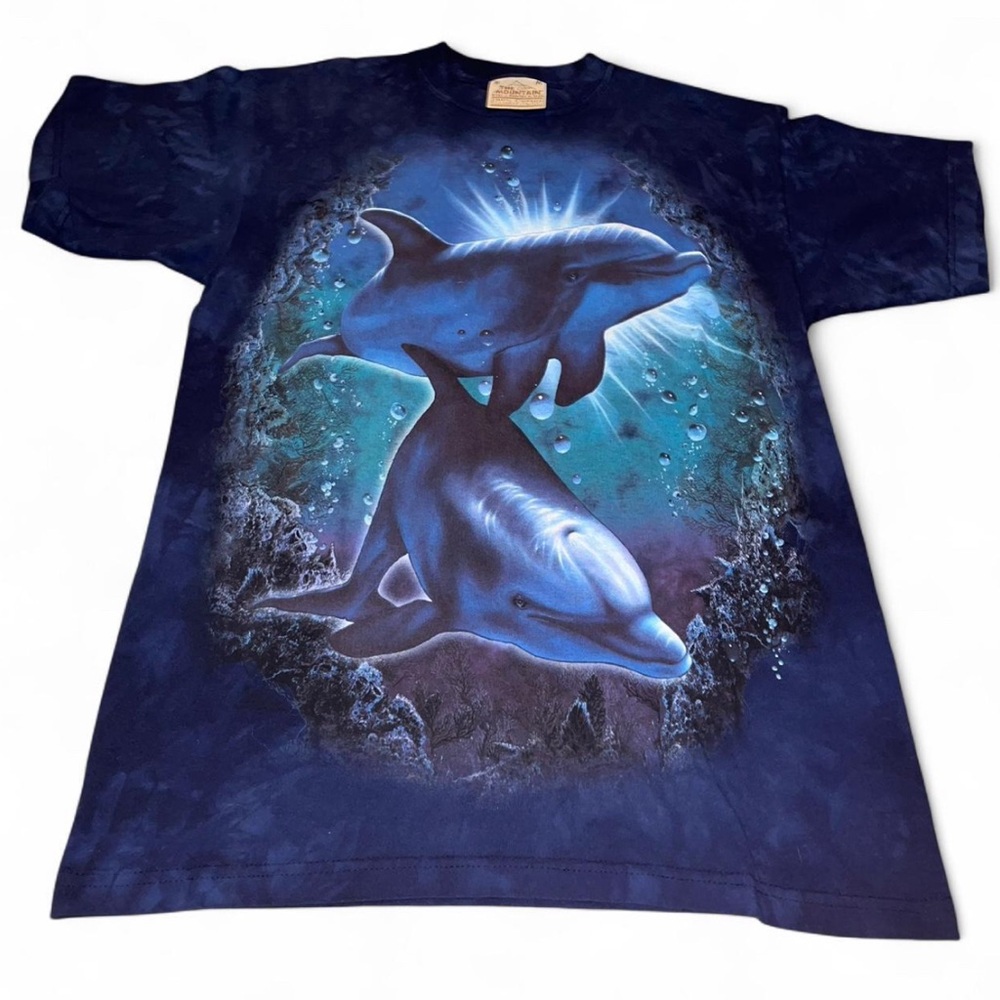 Vintage “The Mountain” Blue Dolphin Shirt Made In USA Mens Size M